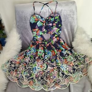 NWT Angel Biba Open-back  Floral Dress